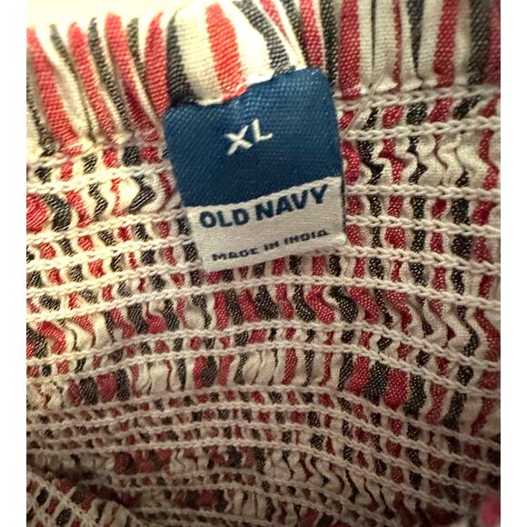 Old Navy XL Striped Smocked Cotton Blouse – Flutter Sleeve Peasant Top NWT - Picture 5 of 6
